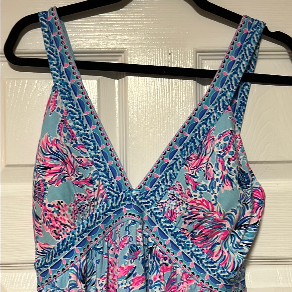 Lilly Pulitzer Blue and Pink Floral Maxi Dress-NWT - Picture 3 of 12
